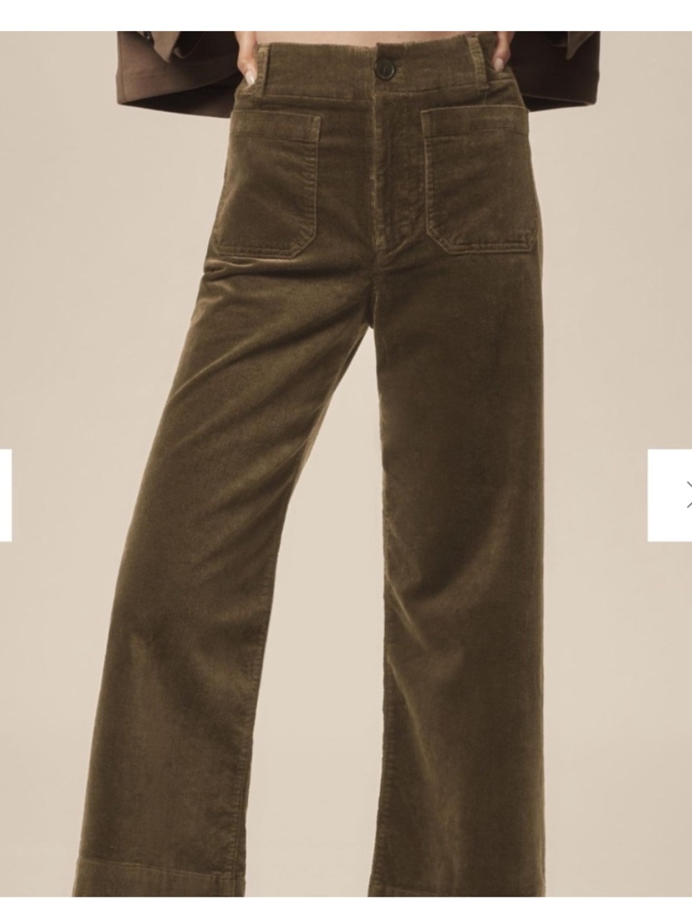 Anthropologie The Colette Cropped Wide-Leg Pants Corduroy Size 28 - Picture 2 of 8